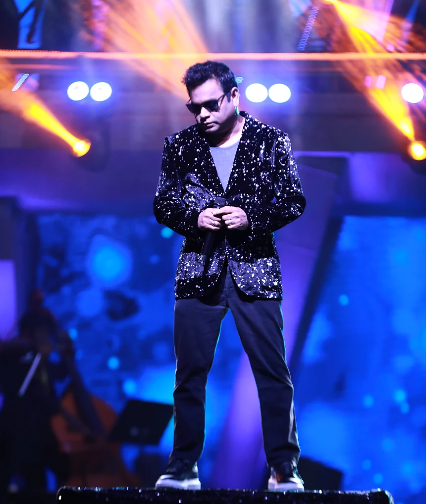 A.R. Rahman performing at the Vendhu Thanindhathu Kaadu audio launch