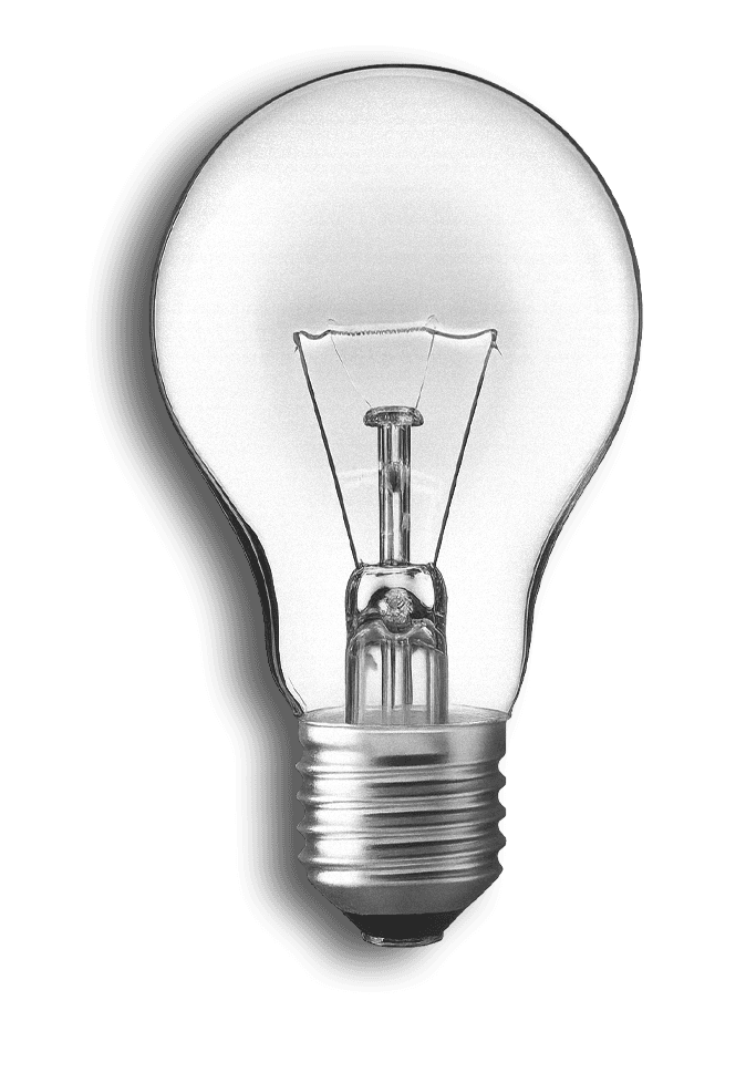 Lit light bulb