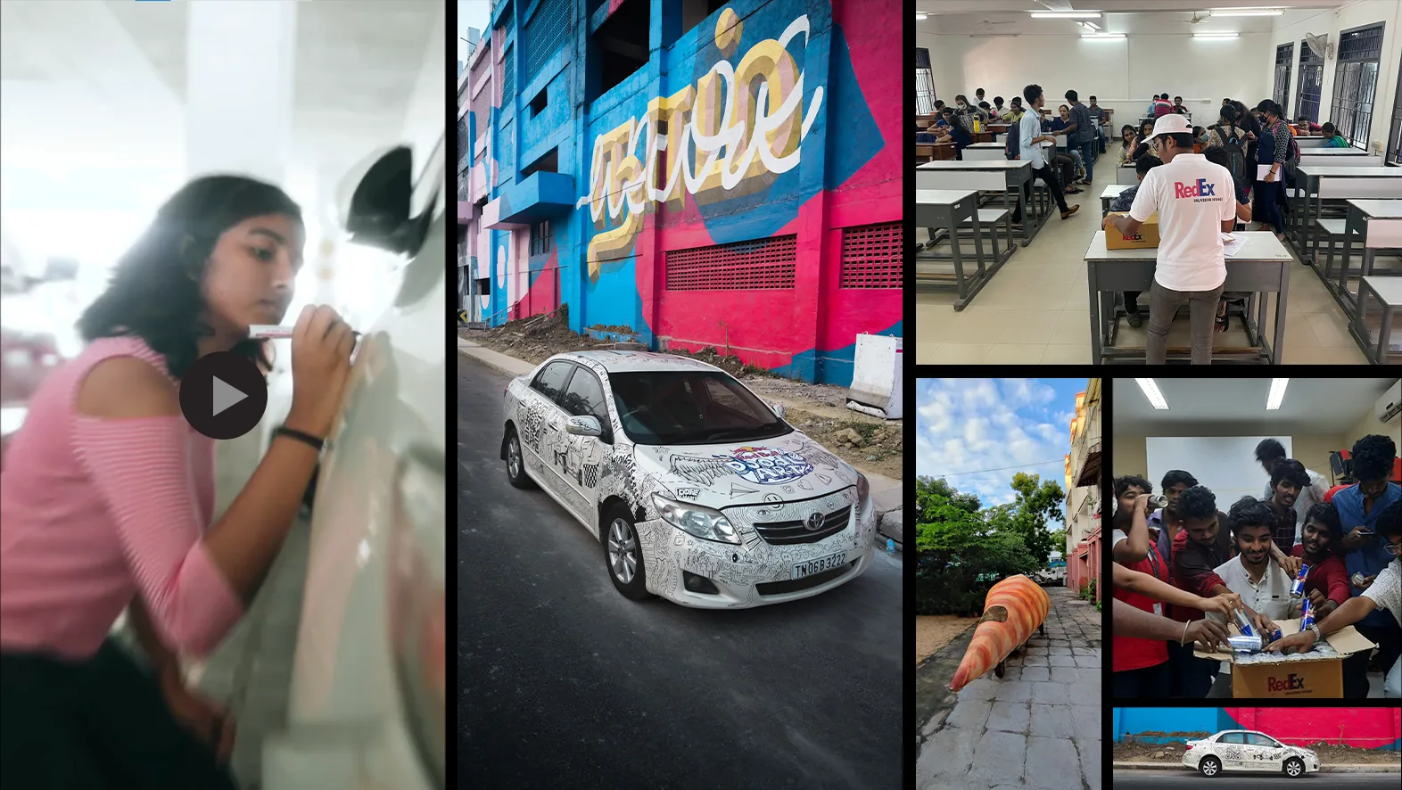 Doodled car, campus murals and RedEx guerilla activations