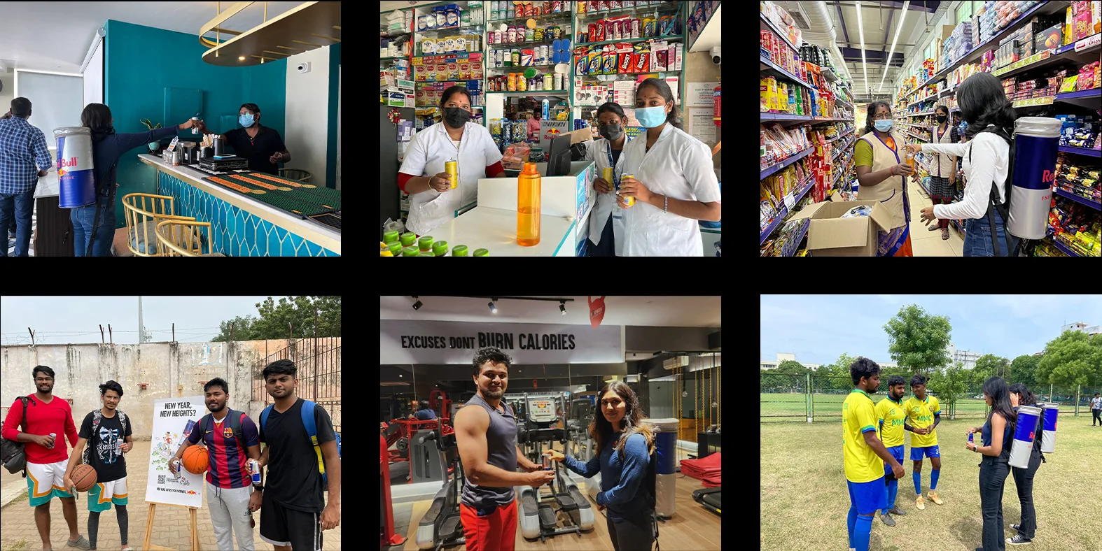 Red Bull sampling across cafés, gyms, supermarkets and sports grounds