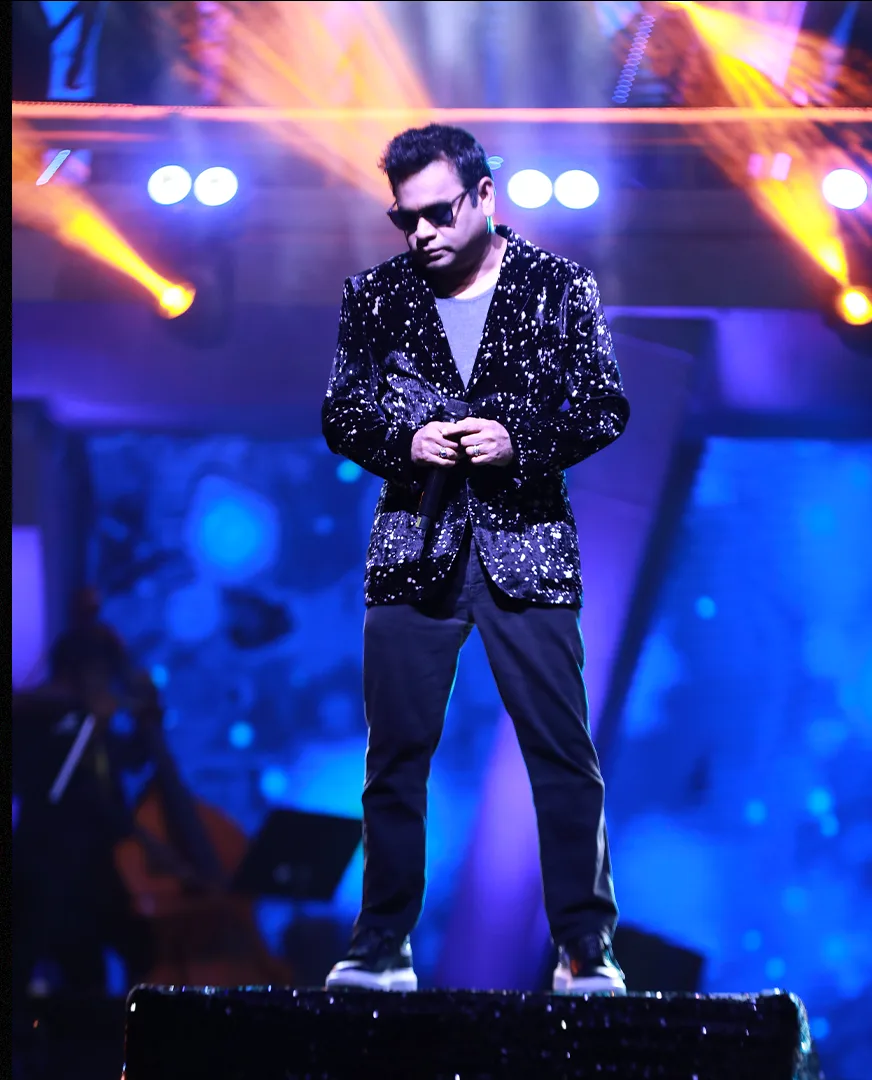 A.R. Rahman performing at the Vendhu Thanindhathu Kaadu audio launch